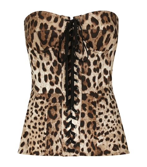 dolce gabbana leopard corset|dolce and gabbana cropped top.